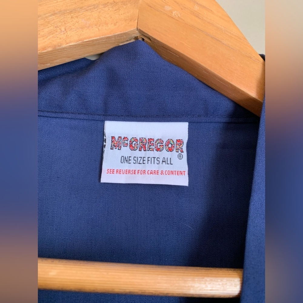 McGregor Robe Blue One Size USA Lounge Pockets Vintage Men's 70’s New Old Stock - Picture 4 of 6